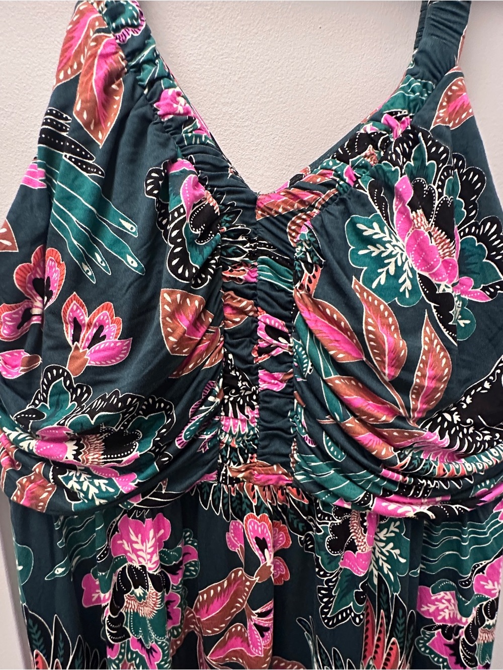 Soma Soft Jersey Goddess Midi Maxi Dress Parrot-ise lush emerald Size XL NWT - Picture 2 of 10